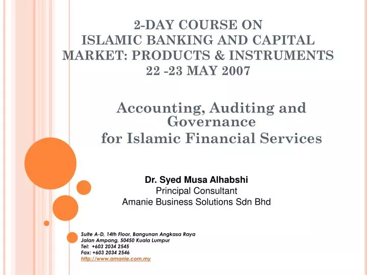 2 day course on islamic banking and capital market products instruments 22 23 may 2007
