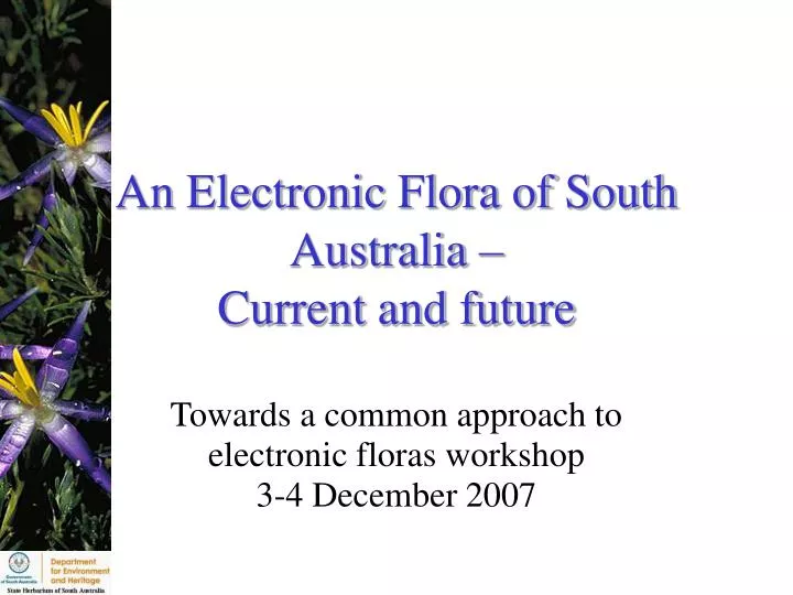 an electronic flora of south australia current and future