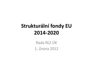 Strukturální fondy EU 2014-2020