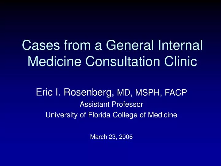 cases from a general internal medicine consultation clinic
