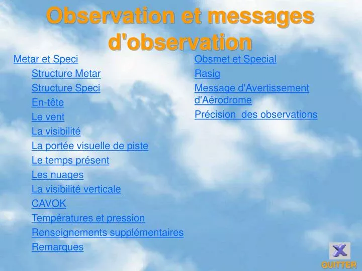 observation et messages d observation