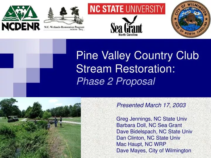 pine valley country club stream restoration phase 2 proposal