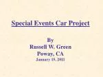 Special Events Car Project - slide 1