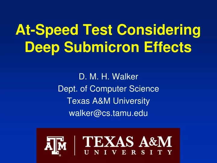 at speed test considering deep submicron effects