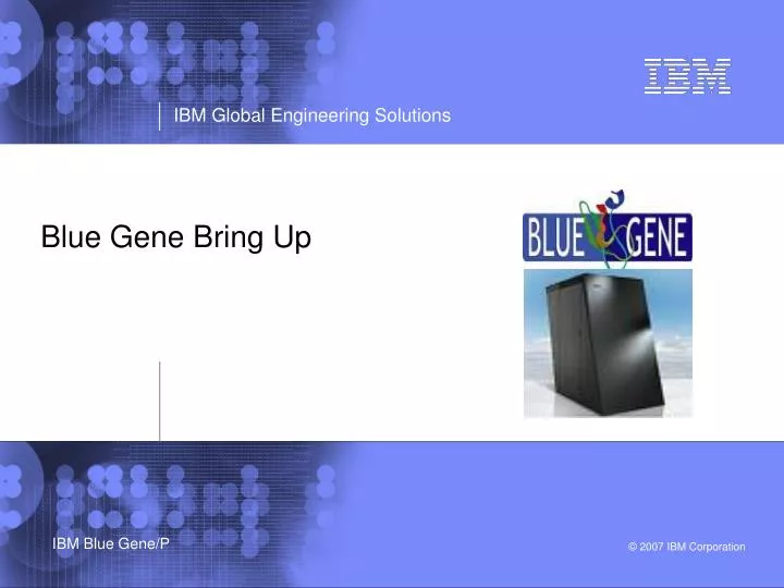 blue gene bring up
