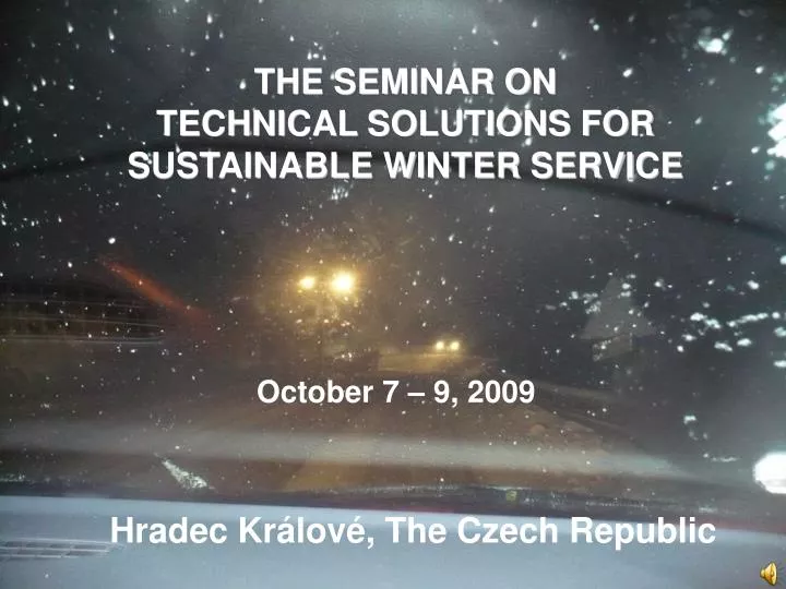 the seminar on technical solutions for sustainable winter service