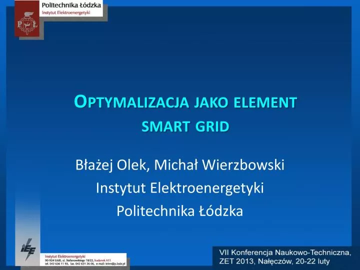 optymalizacja jako element smart grid