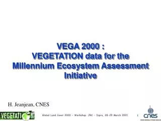 VEGA 2000 : VEGETATION data for the Millennium Ecosystem Assessment Initiative