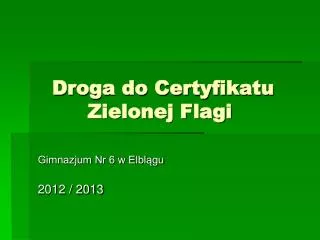 droga do certyfikatu zielonej flagi
