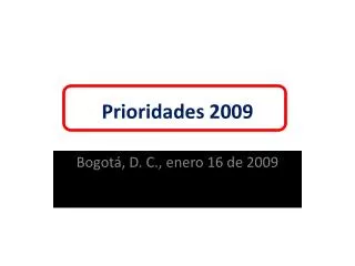 prioridades 2009