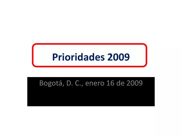 prioridades 2009