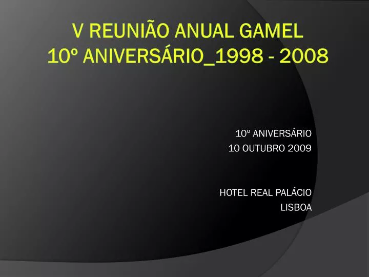 10 anivers rio 10 outubro 2009 hotel real pal cio lisboa