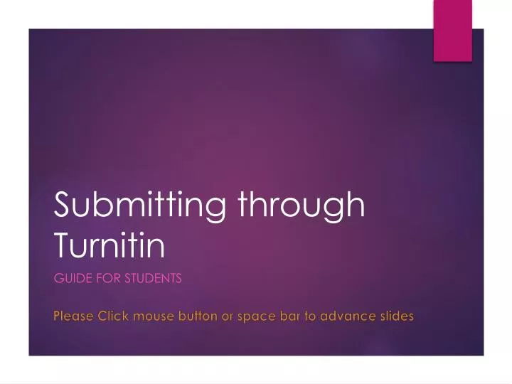 submitting through turnitin