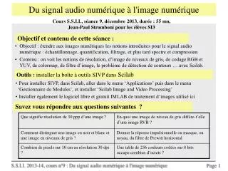 du signal audio num rique l image num rique