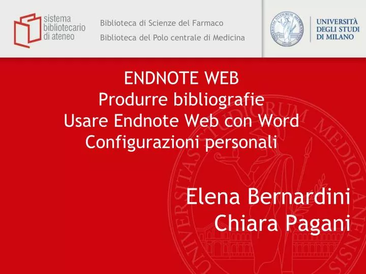 endnote web produrre bibliografie usare endnote web con word configurazioni personali