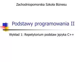 podstawy programowania ii
