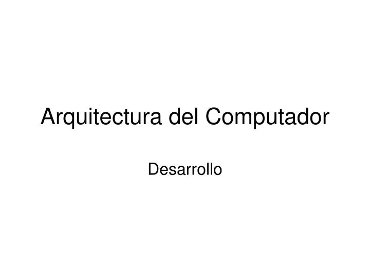 arquitectura del computador