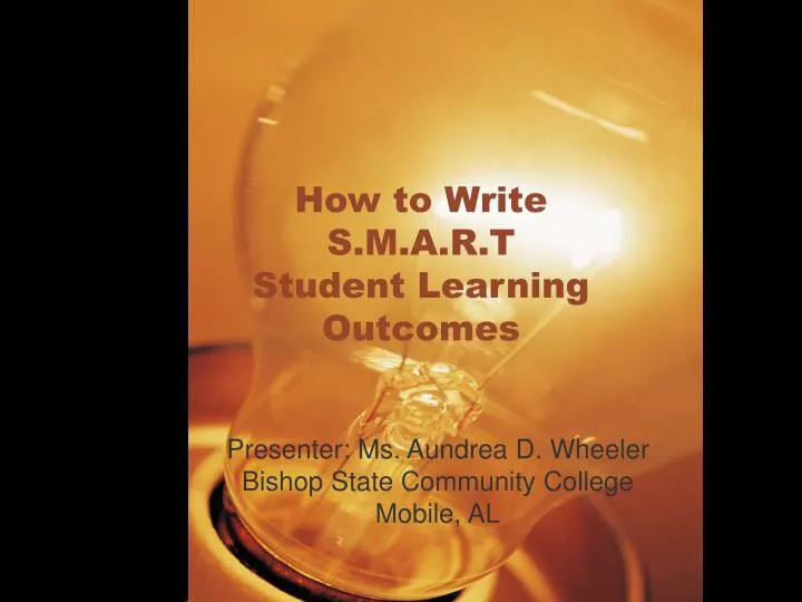 how to write s m a r t student learning outcomes