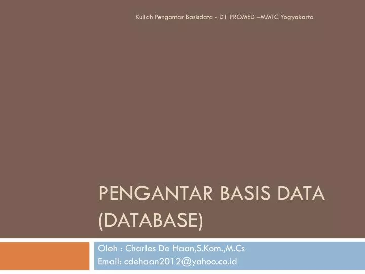 pengantar basis data database