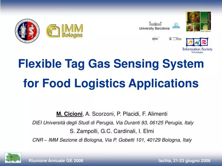 flexible tag gas sensing system for food logistics applications