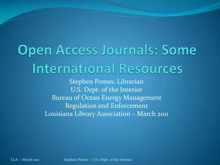 open access journals some international resources