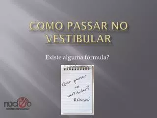 como passar no vestibular