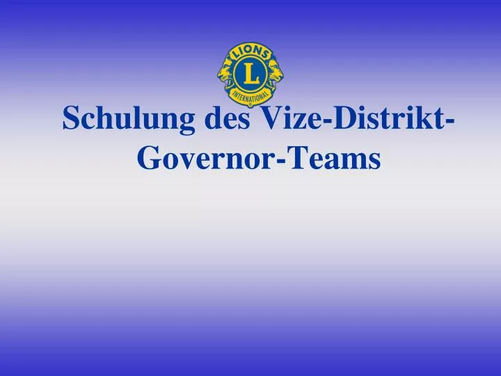 schulung des vize distrikt governor teams