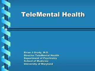 TeleMental Health
