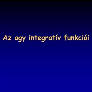 az agy integrat v funkci i