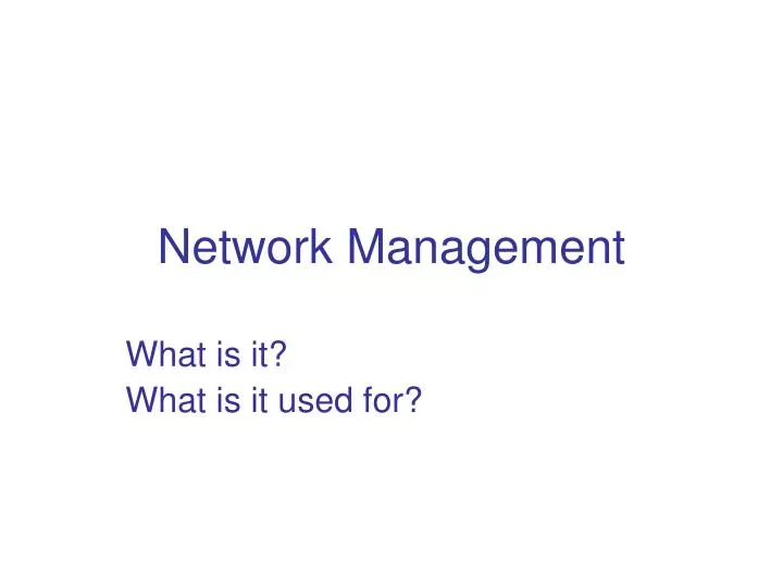 network management