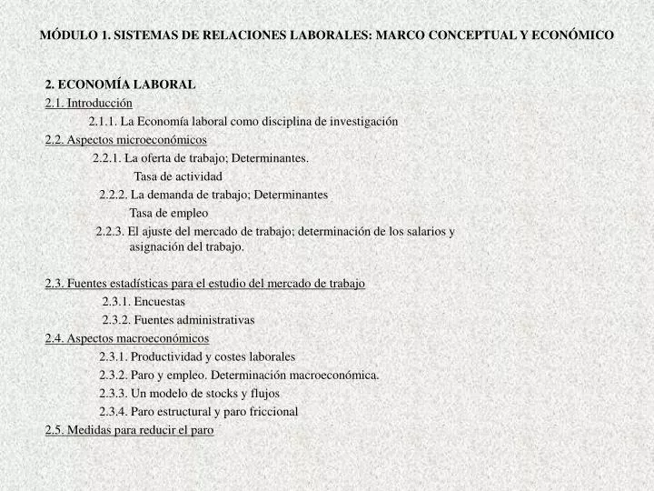 m dulo 1 sistemas de relaciones laborales marco conceptual y econ mico