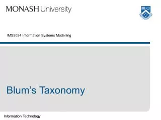 IMS5024 Information Systems Modelling