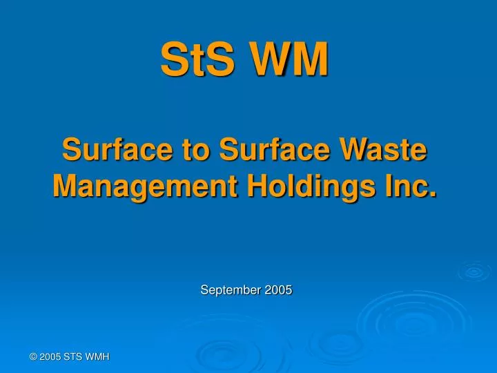 sts wm surface to surface waste management holdings inc