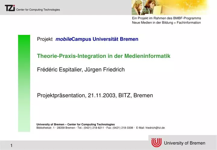 projekt mobile campus universit t bremen theorie praxis integration in der medieninformatik