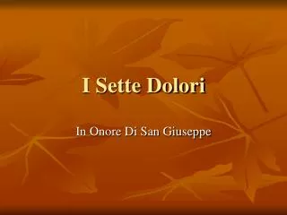 i sette dolori