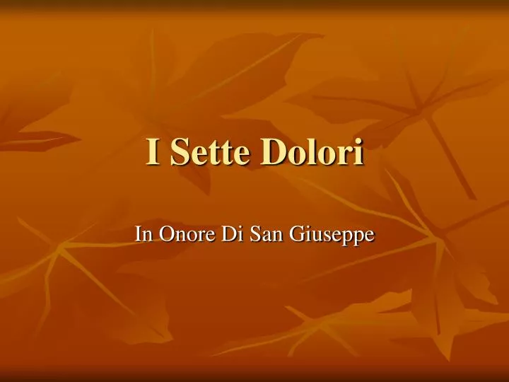 i sette dolori