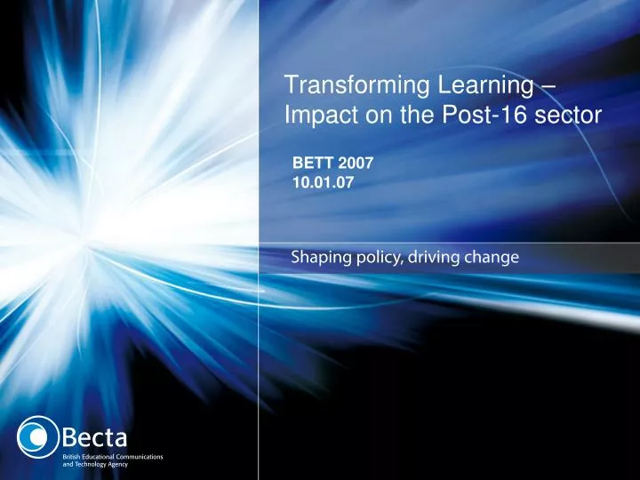 transforming learning impact on the post 16 sector