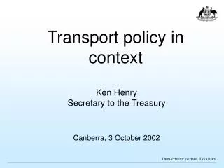 Transport policy in context
