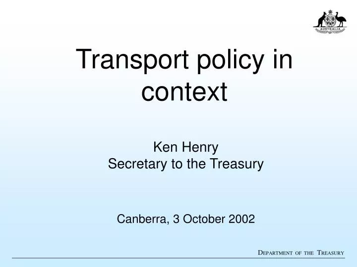 transport policy in context