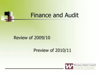 Finance and Audit