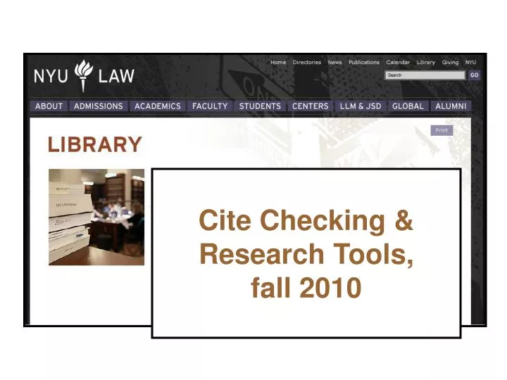 cite checking research tools fall 2010