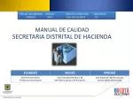 MANUAL DE CALIDAD SECRETARIA DISTRITAL DE HACIENDA - slide 1