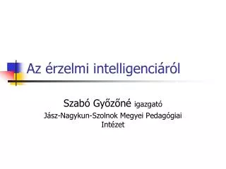 az rzelmi intelligenci r l