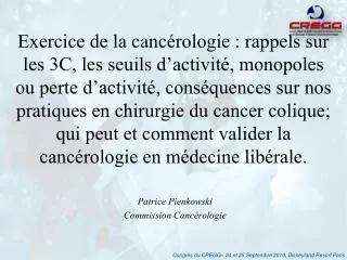 patrice pienkowski commission canc rologie