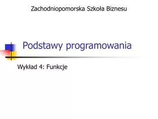 podstawy programowania