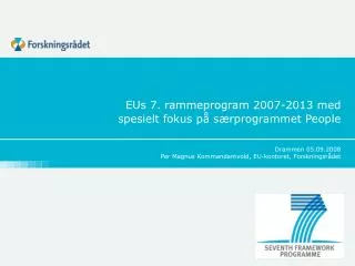 EUs 7. rammeprogram 2007-2013 med spesielt fokus på særprogrammet People