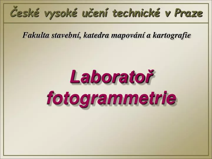 laborato fotogrammetrie