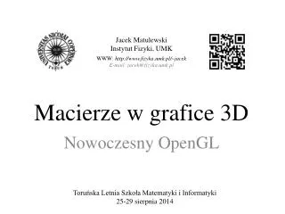 macierze w grafice 3d