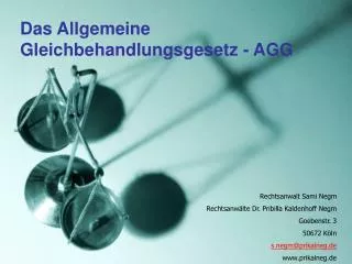 das allgemeine gleichbehandlungsgesetz agg