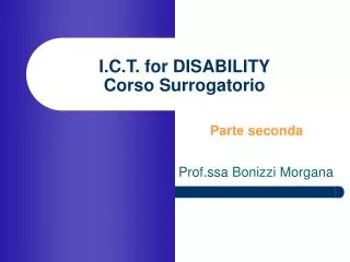 i c t for disability corso surrogatorio